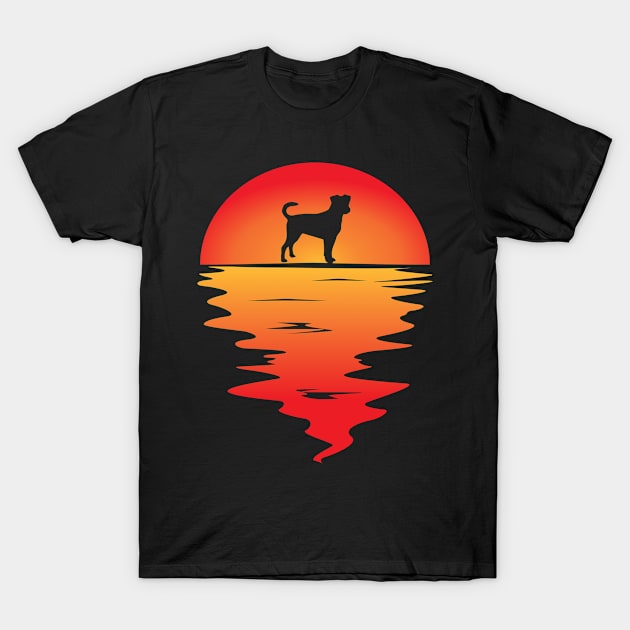 Sunset Dog Danish Swedish Farmdog T-Shirt by Shirtjaeger